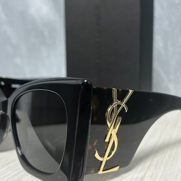 NEW SL M119 BLAZE 002 SAINT LAURENT BLAZE HAVANA OVERSIZED SUNGLASSES SLM119 - Picture 3 of 5